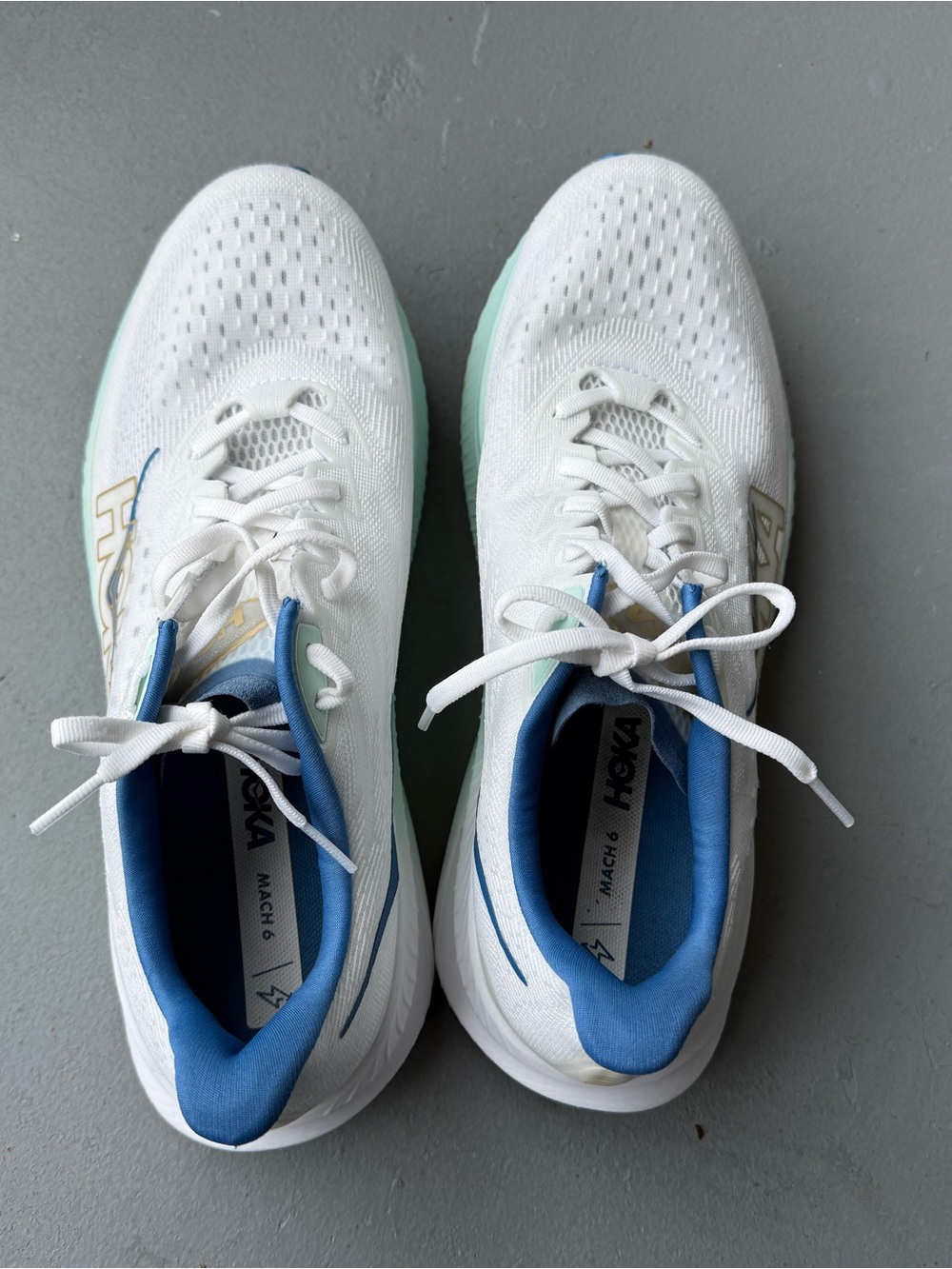 Hoka Mach 6 Men White Running Shoes  Size 12